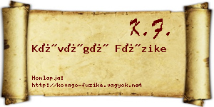 Kővágó Füzike névjegykártya